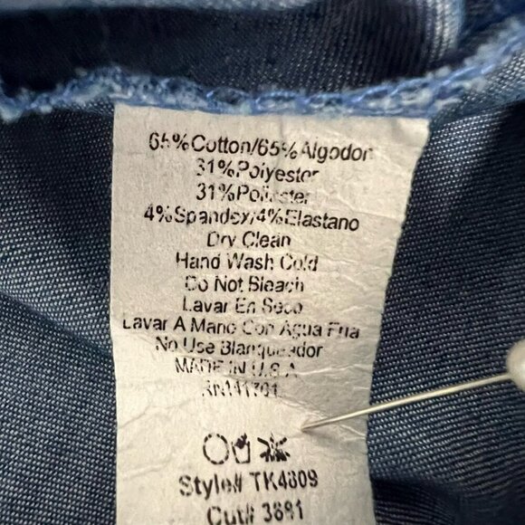 143 Story By Line Up Womens Blue Layered Ruffled Top V Neck Sleeveless Small - Picture 9 of 10